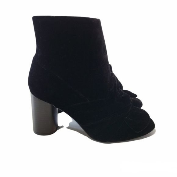Zara Velvet Bow Ankle Boots Black Size 38. - Picture 12 of 15